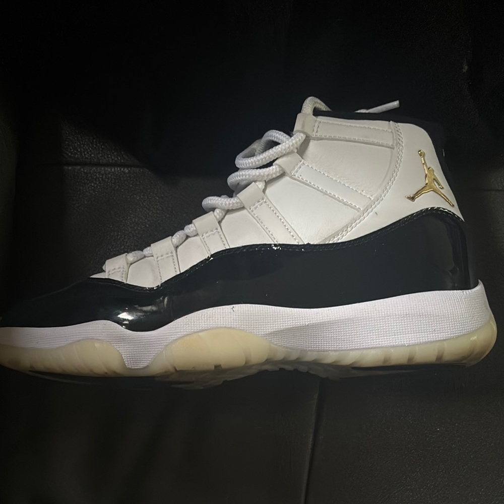 Black and White High-Top Sneakers with Gold Accent